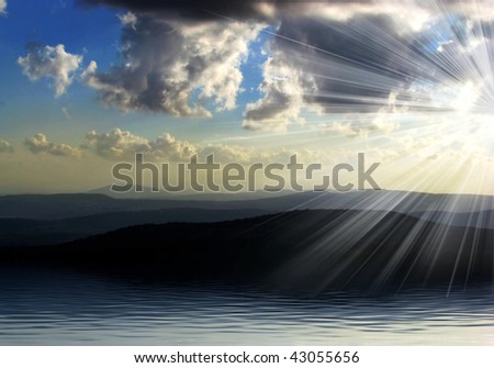 Similar – Image, Stock Photo Midnight sun at North Cape