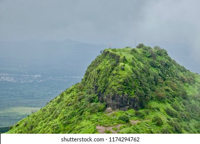 Beautiful Landscape Aerial, And Closeup Photos Of Nature, Roads, Grass, Trees, Village, And Farm Land. Lush Green Monsoon Nature Mountains, Hills, Purandar Fort, Pune, Maharashtra, India