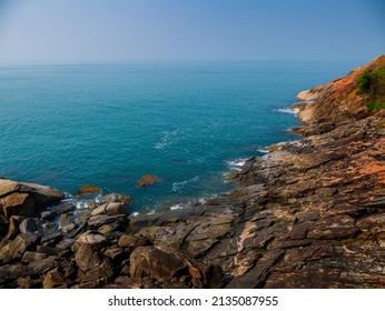 Beautiful Landscape Of The Arabian Sea Along The Cliff At Sindhudurg District