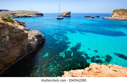 Beautiful landscape of Blue Lagoon of Malta 