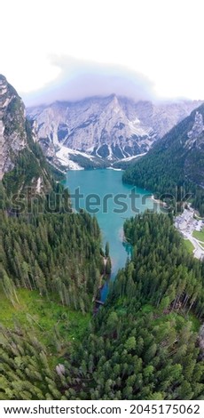 Similar – Braies Wild Lake Alps