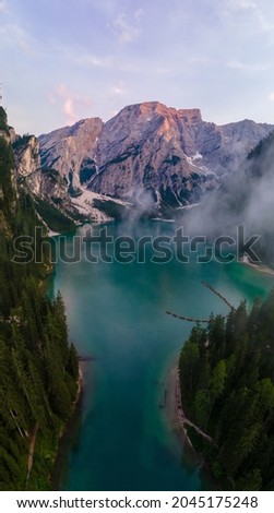 Similar – Braies Wild Lake Alps