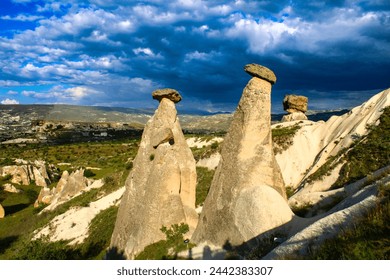Beautiful landscape Cappadocia stone and Goreme national park Nevsehir Turkey.