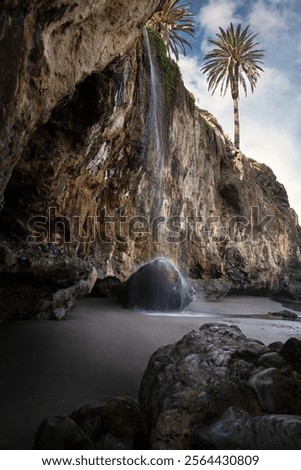 Similar – Image, Stock Photo Majestic cliffs at Playa de las Catedrales beach in Spain