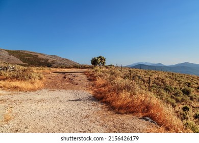 Beautiful Landscape With Fields And Mountains In Andalucia, Spain