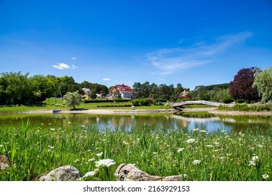 Beautiful Landscape In Front Of A Buddha Temple In Ontario, Canada