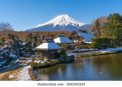 Beautiful Landscape Of Fuji Mountain In Winter, Japan