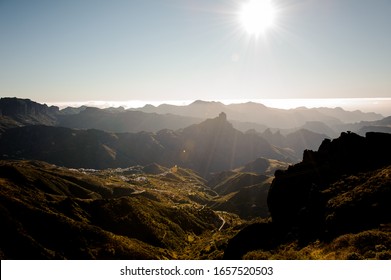 Beautiful Landscape Of Green Rocky Valley Under The Bright Sun