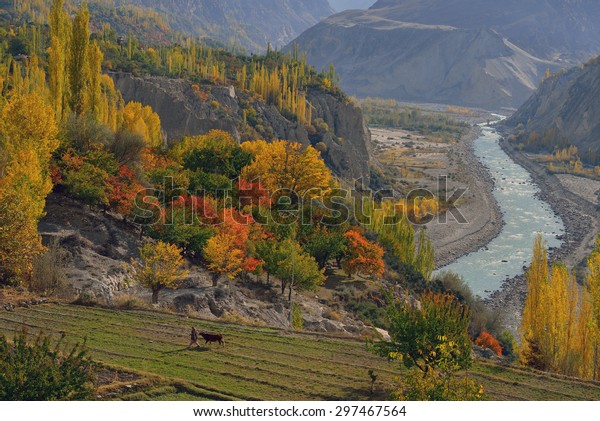 Beautiful Landscape Hunza Valley Autumn Season Stock Photo (Edit Now ...