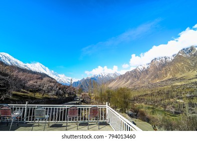 beautiful Landscape of Hunza Valley in Spring season . Northern Area of Pakistan.