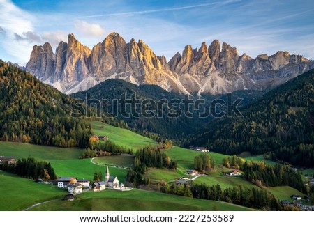 Beautiful landscape of Italian dolomites - Santa Magdalena Foto d'archivio © 