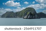 Beautiful landscape Lan Ha bay view from the Cat Ba Island. Lan Ha bay is the UNESCO World Heritage Site, it is a beautiful natural wonder in northern Vietnam, Natural rock formation.