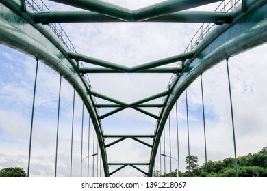 Beautiful Landscape Metal Bridge Front View