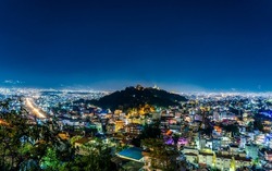 Beautiful Landscape Night View Of Kathmandu City During Tihar Festival At Kathmandu, Nepal.