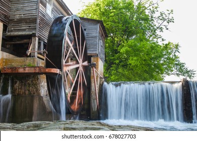 Beautiful Landscape Of Old Mill In Pigeon Forge - Smoky Mountains Area ,Tennessee USA.