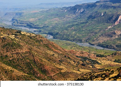 Beautiful landscape of rift valley photographed in Ethiopia, near Debre Libanos