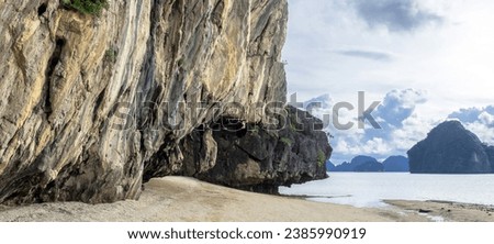 Beautiful landscape with rocks, cliffs, tropical beach. Phang Nga Province,Thailand.