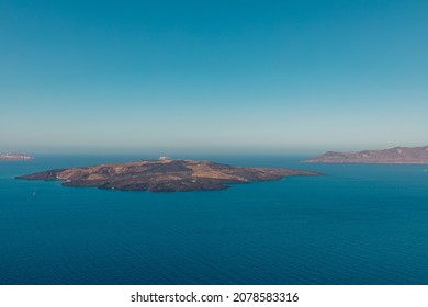 Beautiful landscape of Santorini caldera in Grece seen from Imerovigli
