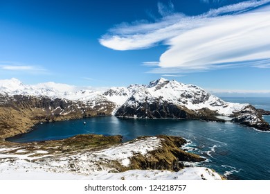 Beautiful Landscape Of South Georgia, British Overseas Territory, Southern Atlantic Ocean.