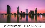 Beautiful landscape sunset of Ho Chi Minh city or Sai Gon, Vietnam. Royalty high-quality free stock image of Ho Chi Minh City with skyscraper buildings. Ho Chi Minh city is the biggest city in Vietnam