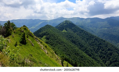 Beautiful landscape view from the Baraniarky peak in Mala Fatra, Slovakia. Green hilly landscape. - Shutterstock ID 2005628798