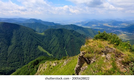 Beautiful landscape view from the Baraniarky peak in Mala Fatra, Slovakia. Green hilly landscape. - Shutterstock ID 2005628822