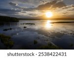 Beautiful landscape view of the Brooks area in Katmai National Park in Alaska. 