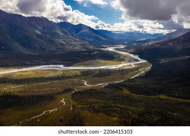 Beautiful Landscape View Of Gates Of The Arctic National Park In Northern Alaska.