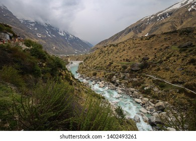 Beautiful Landscape View Of Himalaya And Sarasvati River 