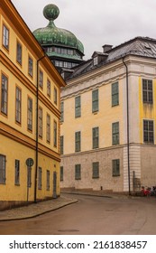 Beautiful landscape view, old street buildings of Uppsala, Sweden, Europe. Tourism concept.