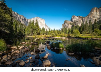 Beautiful Landscape view in Yosemite National Park, rock climbers legend