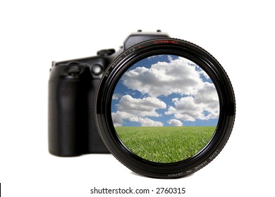 Beautiful Landscape Viewed Through A Camera Lens