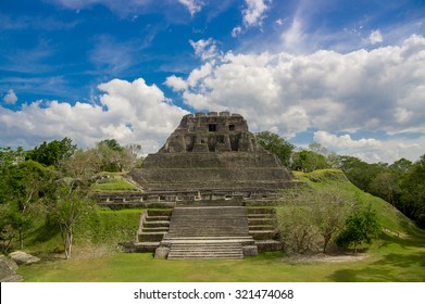 Beautiful Landscape Of Xunantunich Maya Site Ruins In Belize Caribbean
