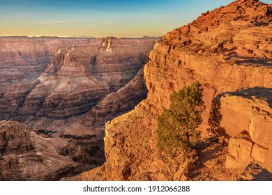 Beautiful landscapes of the Grand Canyon, an amazing view of the red-orange rocks, which, are millions of years old. USA, Arizona.