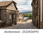 Beautiful landscapes with views of the mountains and the Mino River from the top of the medieval town of Tui, Galicia