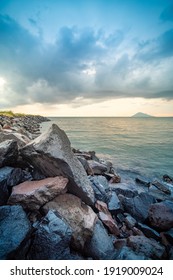 Beautiful Lanscape Empty Rocky Beach