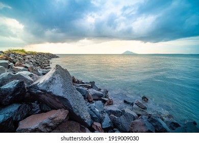 Beautiful Lanscape Empty Rocky Beach