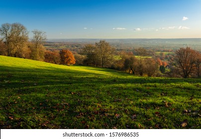 Beautiful late autumn views south of the weald from the Kent downs near Sevenoaks south east England UK - Shutterstock ID 1576986535