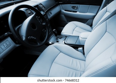 Beautiful Leather Interior Of The Modern Car