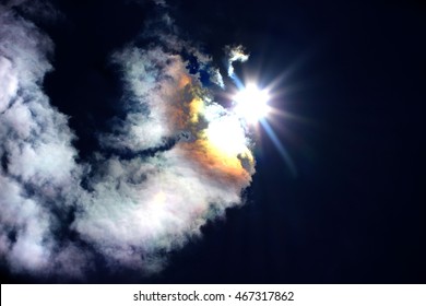 Beautiful lens flare of the sun and clouds - Shutterstock ID 467317862