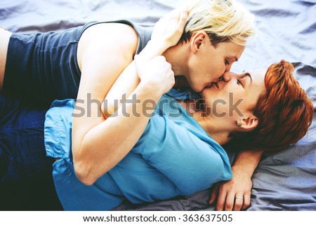 Lesbisk sex kyss