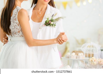 Beautiful Lesbian Couple During Wedding Ceremony