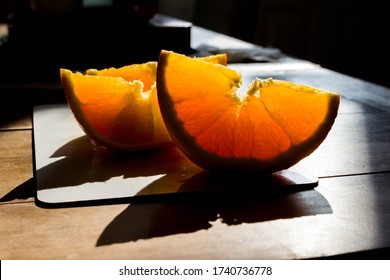 Beautiful Light Shining Through Slices Of Orange