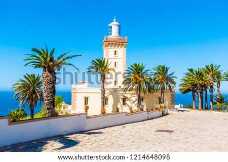 Beautiful Lighthouse of Cap Spartel close to Tanger city and Gibraltar, Morocco in Africa