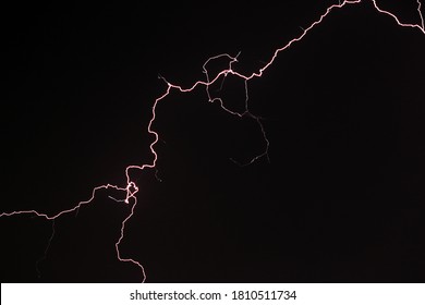 Beautiful lightining pattern illuminating dark sky