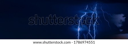 Beautiful lightning flash at night