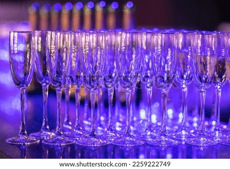 Beautiful line of different coloured cocktails on a Christmas party, tequila, martini, vodka, and others on decorated catering bouquet table . 