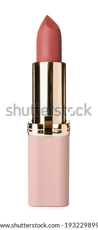Beautiful lipstick isolated on white. Makeup product