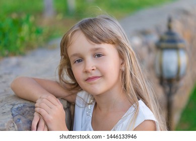 Beautiful Little Girl Long Hair Green Eyes Images Stock Photos