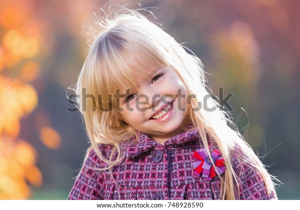 Beautiful Little Blonde Hair Girl Has Stock Photo Edit Now 748928590